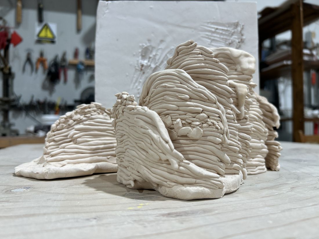 Coil-built forms, dried